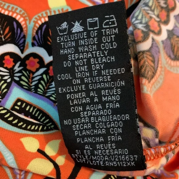 RN Studio by Ronni Nicole Orange Paisley Floral Midi Dress Size XL #D18 - Picture 6 of 9